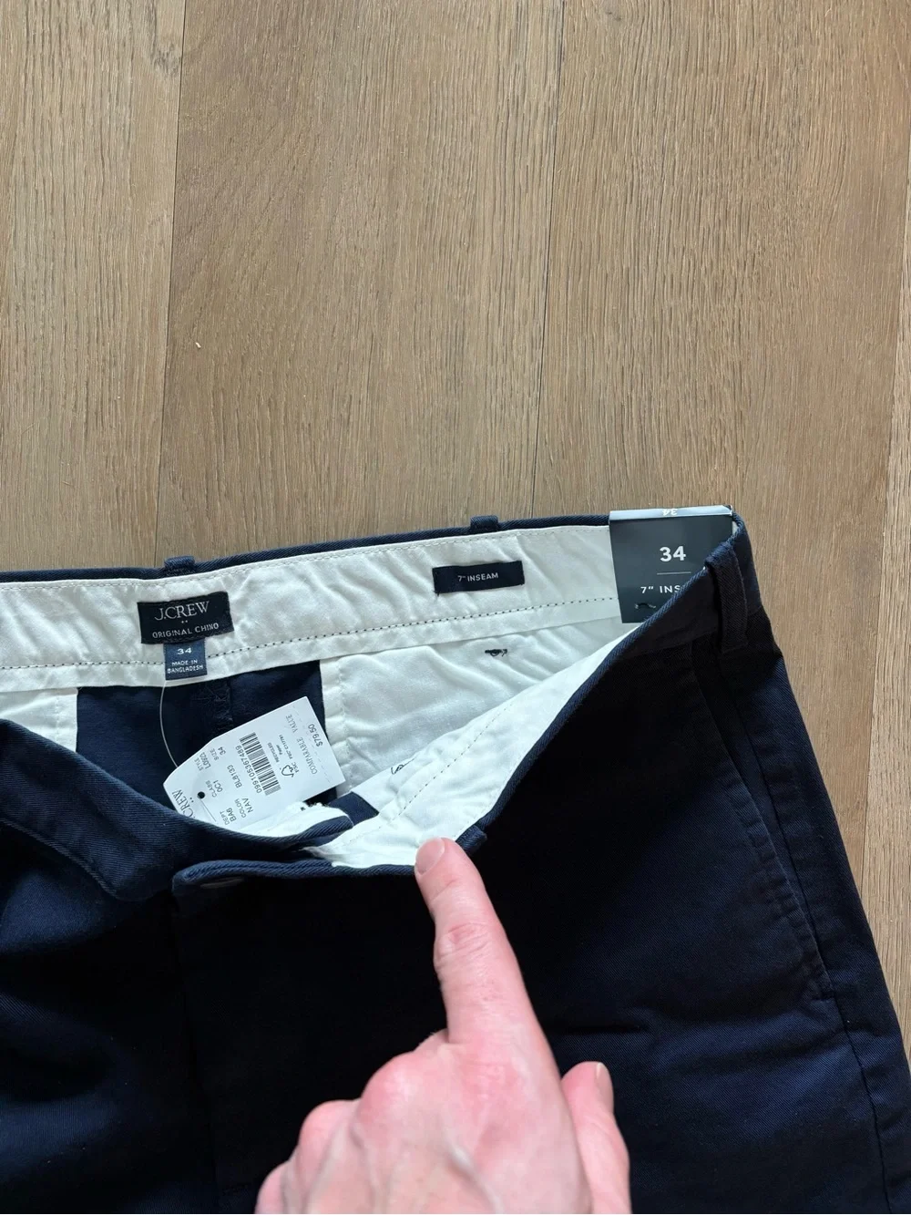 NWT J. Crew Men's Navy Chino Shorts